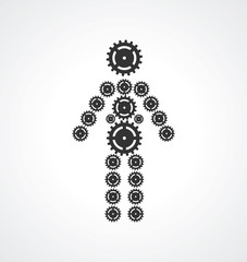 people consisting of gears monochrome