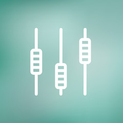 Fototapeta premium Sliders or faders control board thin line icon