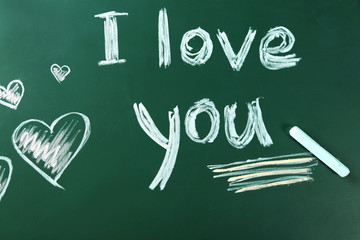 Children drawings on school blackboard background