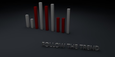 Advice to follow the trend written with 3d letters