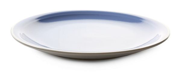 Empty colorful plate isolated on white