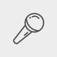 Wireless microphone thin line icon