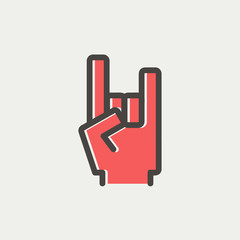 Rock hand thin line icon