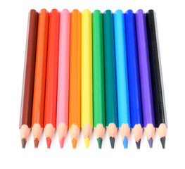 Color pencils isolated on white background