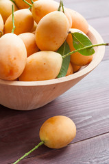 Closeup sweet Marian plum thai fruit isolated on white