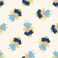 angel cartoon design , cartoon seamless pattern background