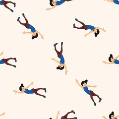 dancer , cartoon seamless pattern background