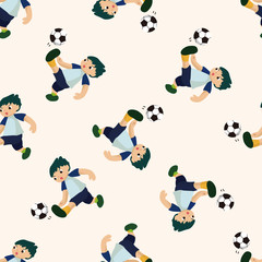 Sport soccer player , cartoon seamless pattern background