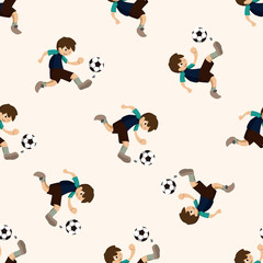 Sport soccer player , cartoon seamless pattern background
