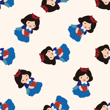 Fairytale Princess , Cartoon Seamless Pattern Background