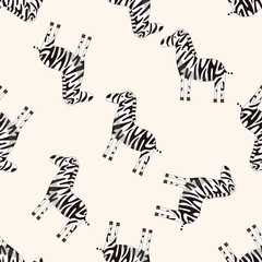 animal zebra cartoon , cartoon seamless pattern background