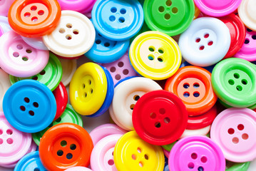 colourful Sewing buttons background closeup