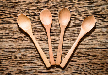 Wooden Spoon on wood background