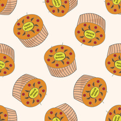 decorating cake 10, cartoon seamless pattern background
