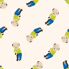 grandfather , cartoon seamless pattern background