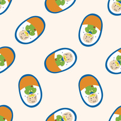 person character baby , cartoon seamless pattern background