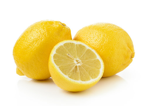 Fresh lemon isolated on a white background