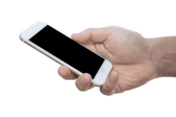 Hand holding a smartphone