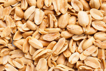 Peanuts. Close up of fried, peeled and salted peanuts