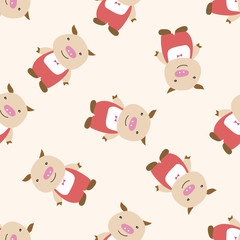 Three Little Pigs , cartoon seamless pattern background