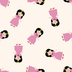 fairytale princess , cartoon seamless pattern background