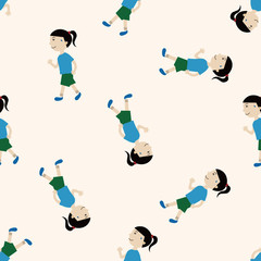 fitness trainer , cartoon seamless pattern background