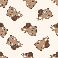 animal squirrel cartoon , cartoon seamless pattern background