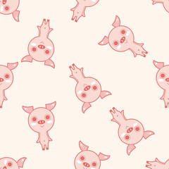 animal pig cartoon , cartoon seamless pattern background