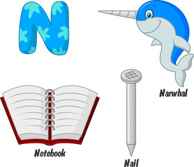 Illustration of N alphabet © tigatelu