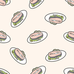 fish food , cartoon seamless pattern background