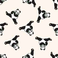 animal panda cartoon , cartoon seamless pattern background
