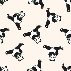 Obraz premium animal panda cartoon , cartoon seamless pattern background