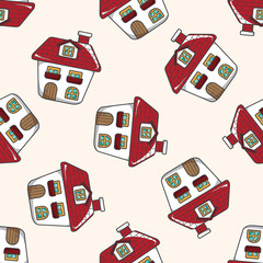 Building house , cartoon seamless pattern background