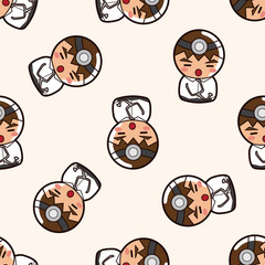 person character docter , cartoon seamless pattern background