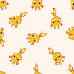animal giraffe cartoon , cartoon seamless pattern background