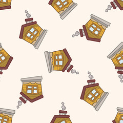 Building design house,, cartoon seamless pattern background