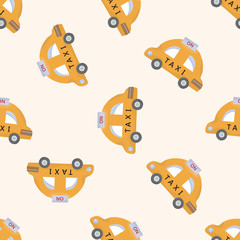 transportation taxi , cartoon seamless pattern background
