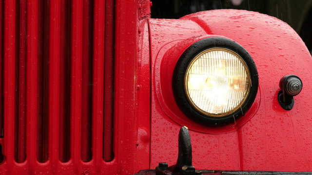Front view of a old car. 4K UHD video.