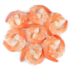 Shrimps. Prawns isolated on a White Background. Seafood