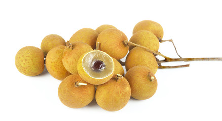Fresh longan on the white background