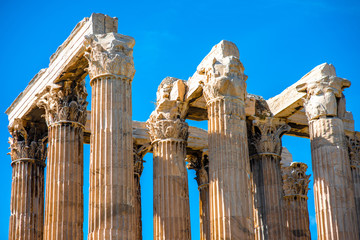 Corinthian columns of Zeus temple in Greece