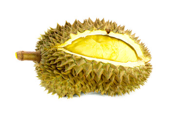 Obraz premium King of fruits, durian on white background ,Thai fruits