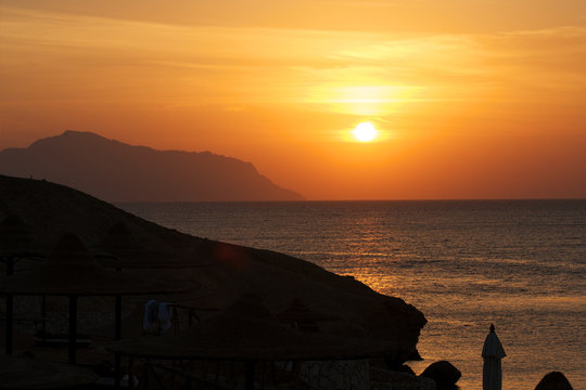 Sunrice and beach, Egypt