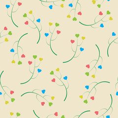 Abstracty background of the branches with hearts.