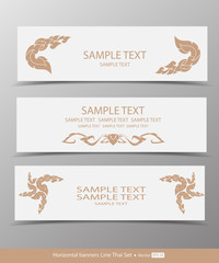 Set of horizontal banners with Line Thai Art