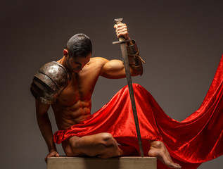 Muscular Rome warrior