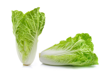 fresh chinese cabbage on a white background
