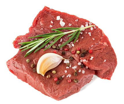 Beef raw meat isolated on white background