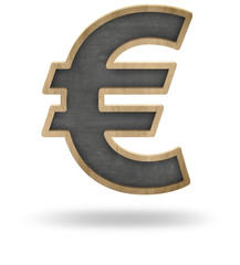 Black blank euro sign shape blackboard
