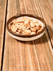 A bowl of roasted peanuts